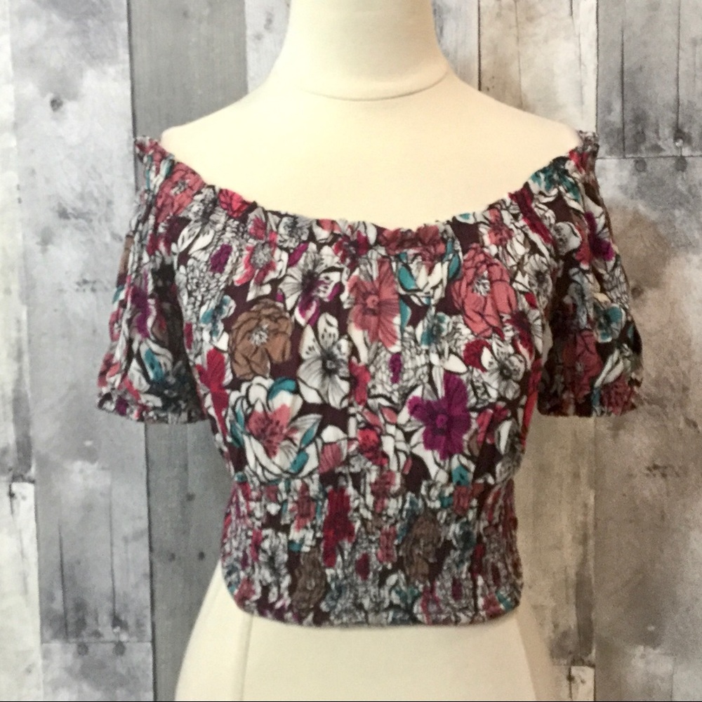 BAND OF GYPSIES Crop Top Off Shoulder Sz S NWT - Picture 2 of 7